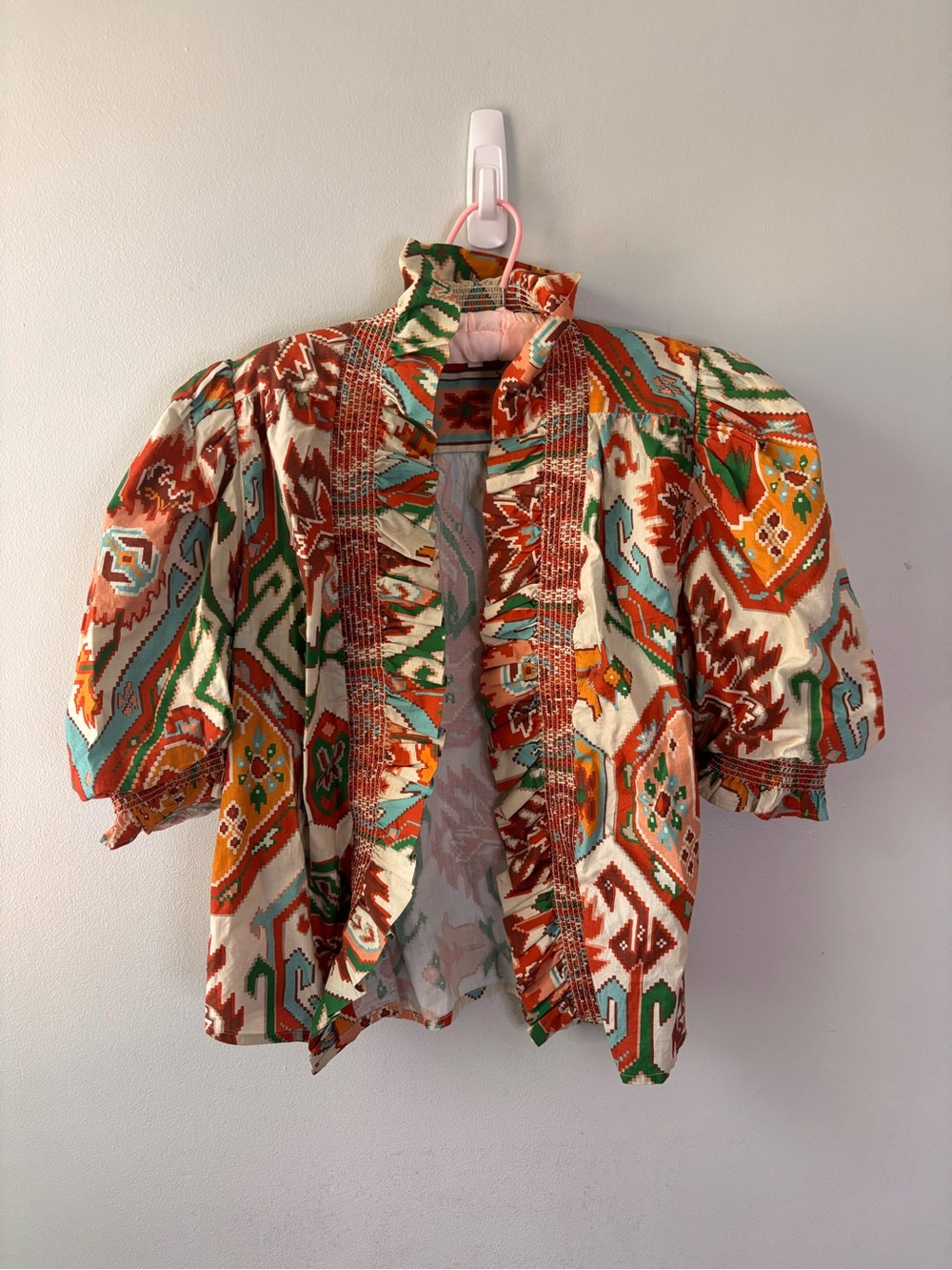 Love The Label Ruffle Puff Sleeve Open Jacket SZ M Boho Festival - Picture 2 of 9